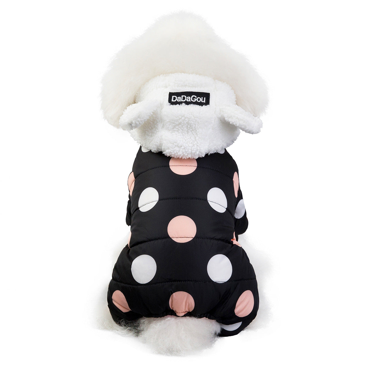 Warm big polka dot four-leg cotton coat
