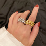 European and American Retro Personality Titanium Steel Chain Ring
