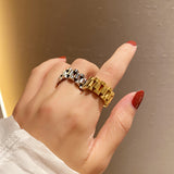 European and American Retro Personality Titanium Steel Chain Ring
