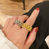 European and American Retro Personality Titanium Steel Chain Ring
