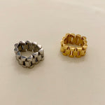 European and American Retro Personality Titanium Steel Chain Ring
