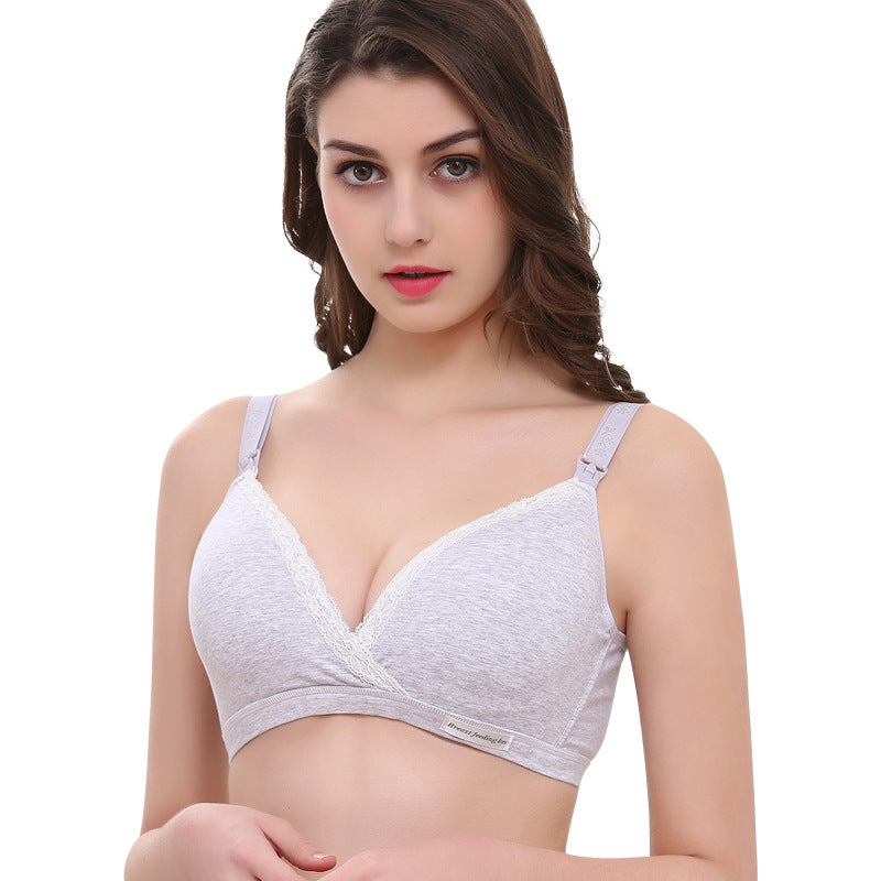 Cross-type Breastfeeding Bra, No Steel Ring, Double Buckle, Breastfeeding Underwear For Pregnant Women
