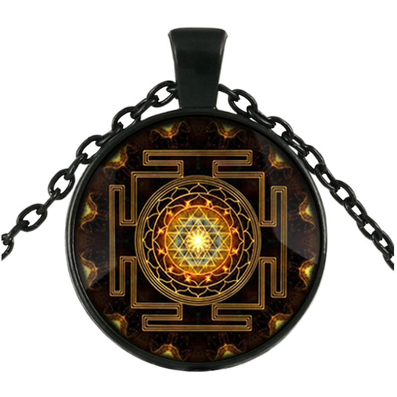 Sacred Sri Lanka Yantra Time Gem Pendant Necklace
