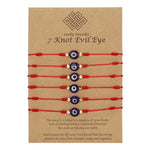 New 7-knot Evil Eye Bracelet 6 Pack Blue Eye Paper Card Bracelet Braided Adjustable Bracelet
