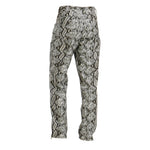 Casual Pants Snakeskin Pattern Men Pu Leather Pants
