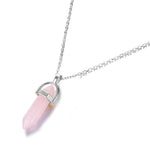 Hexagon Pillar Necklace Pendant Crystal Quartz Stone Pendant
