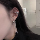 European And American Fashion New Trendy  Cone Gemstone Splicing Earrings
