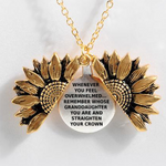 Sunflower Double-layer Lettering Necklace
