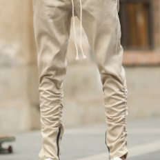 Machete elastic trousers zipper sidecasual pants Dongdaemun youth fashion wild Slim KANYE
