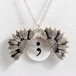 Sunflower Double-layer Lettering Necklace
