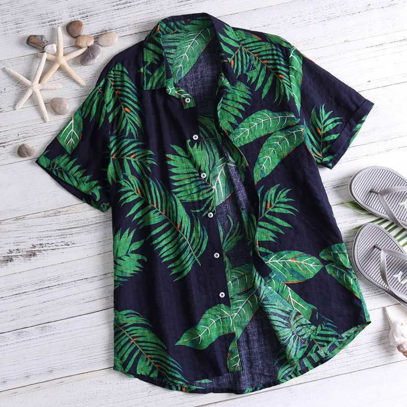 Beach holiday print men's shirt
