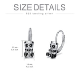 Panda Hoop Earrings 925 Sterling Silver Small Huggie Hoop Animal Earrings for Sensitive Ears Panda Gifts Jewelry for Teen Girls Women
