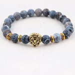 Natural Stone Owl Head Yoga Bracelet
