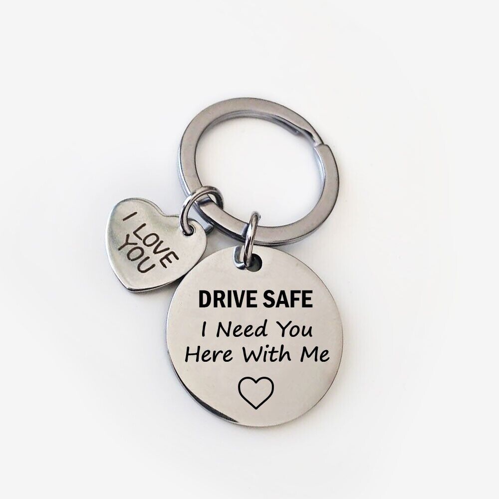 Boyfriend Husband Dad Couples Birthday Gifts Keychain Love Keyring - Drive Safe
