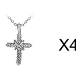 Studded Jesus Cross Necklace Clavicle Chain
