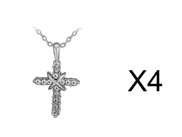 Studded Jesus Cross Necklace Clavicle Chain
