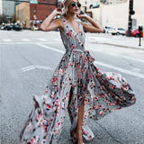 Flower v-neck lace dress
