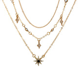 Multi-layer star pendant necklace handmade alloy necklace
