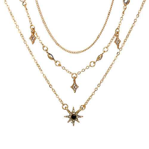 Multi-layer star pendant necklace handmade alloy necklace
