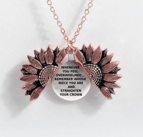 Sunflower Double-layer Lettering Necklace
