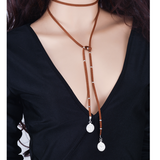 Personality Street Variety With Woolen Yarn Coin Tassel Necklace
