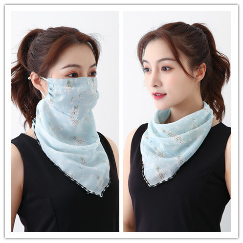 Summer Thin Hanging Ear Multifunctional Gauze Scarf
