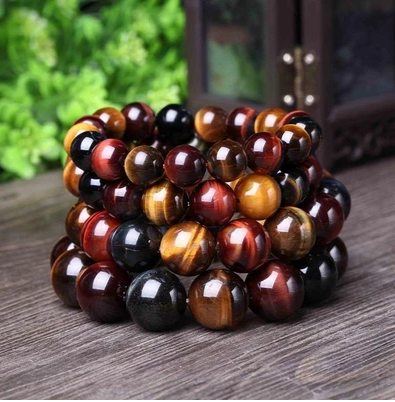 Tiger Eye Bracelet Natural Crystal Stone Buddha Bead Bracelet
