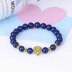 Natural Stone Owl Head Yoga Bracelet
