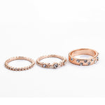 European And American Jewelry Rose Gold Stackable Diamonds Set Of Five Sets Of Rings BohemiaJ
