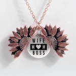 Sunflower Double-layer Lettering Necklace
