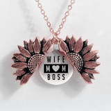 Sunflower Double-layer Lettering Necklace
