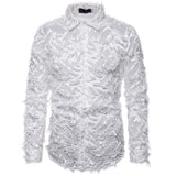 Feather tassel lapel shirt men
