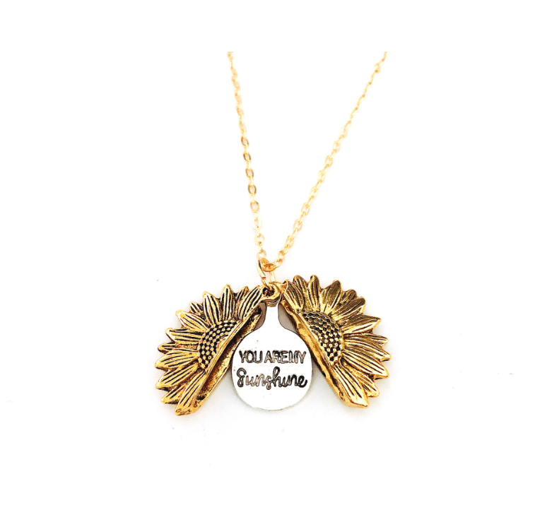 Sunflower Double Lettering Necklace
