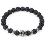 Natural Stone Owl Head Yoga Bracelet
