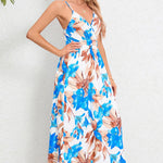 Printed Surplice Maxi Cami Dress
