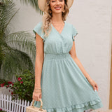 Swiss Dot Cap Sleeve Dress
