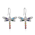 Celtic Dragonfly 7 Chakra angle Earrings for Women Sterling Silver
