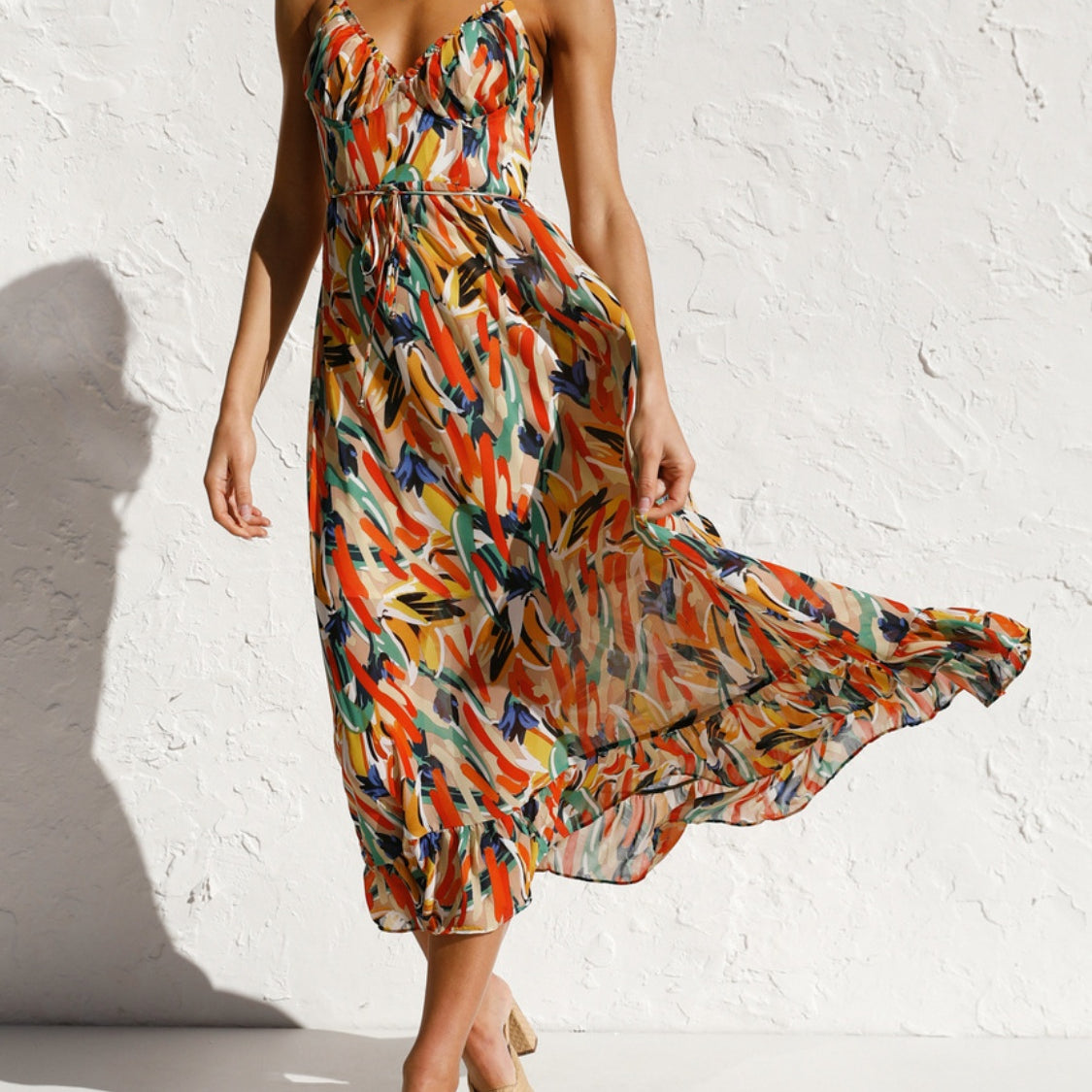 Printed Sleeveless Midi Cami dress
