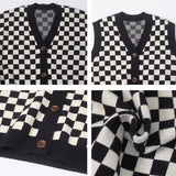 Fashion Women's Simple Checkerboard Sweater Vest
