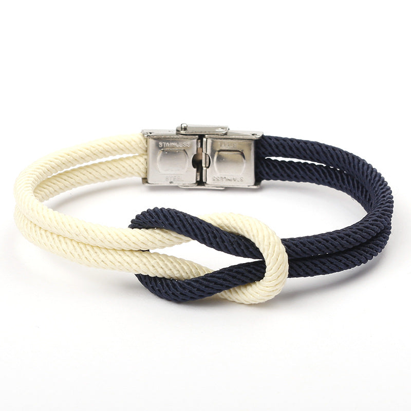 Vintage Anchor Handmade Diy Woven Bracelet
