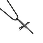 Baseball bat cross hip hop necklace
