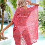 Slit Openwork V-Neck Cover Up
