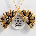 Sunflower Double-layer Lettering Necklace
