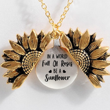 Sunflower Double-layer Lettering Necklace
