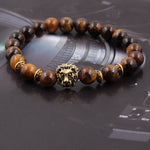 Natural Stone Owl Head Yoga Bracelet
