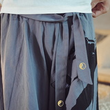 Chinese style nine-point pants
