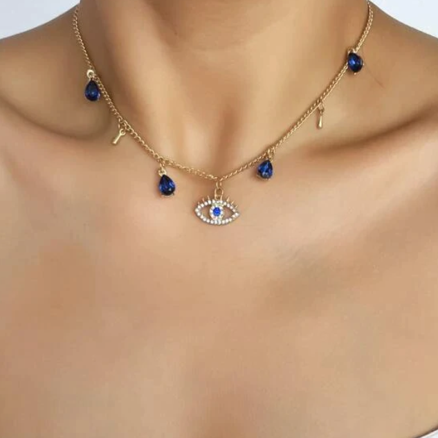 Gold Plated Devil's  Crystal Necklace
