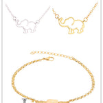 Elephant pendant necklace lucky hollow like clavicle chain
