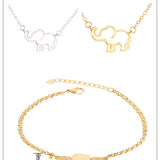 Elephant pendant necklace lucky hollow like clavicle chain
