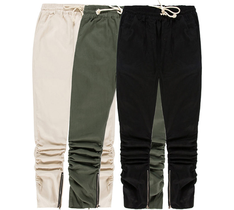 Machete elastic trousers zipper sidecasual pants Dongdaemun youth fashion wild Slim KANYE
